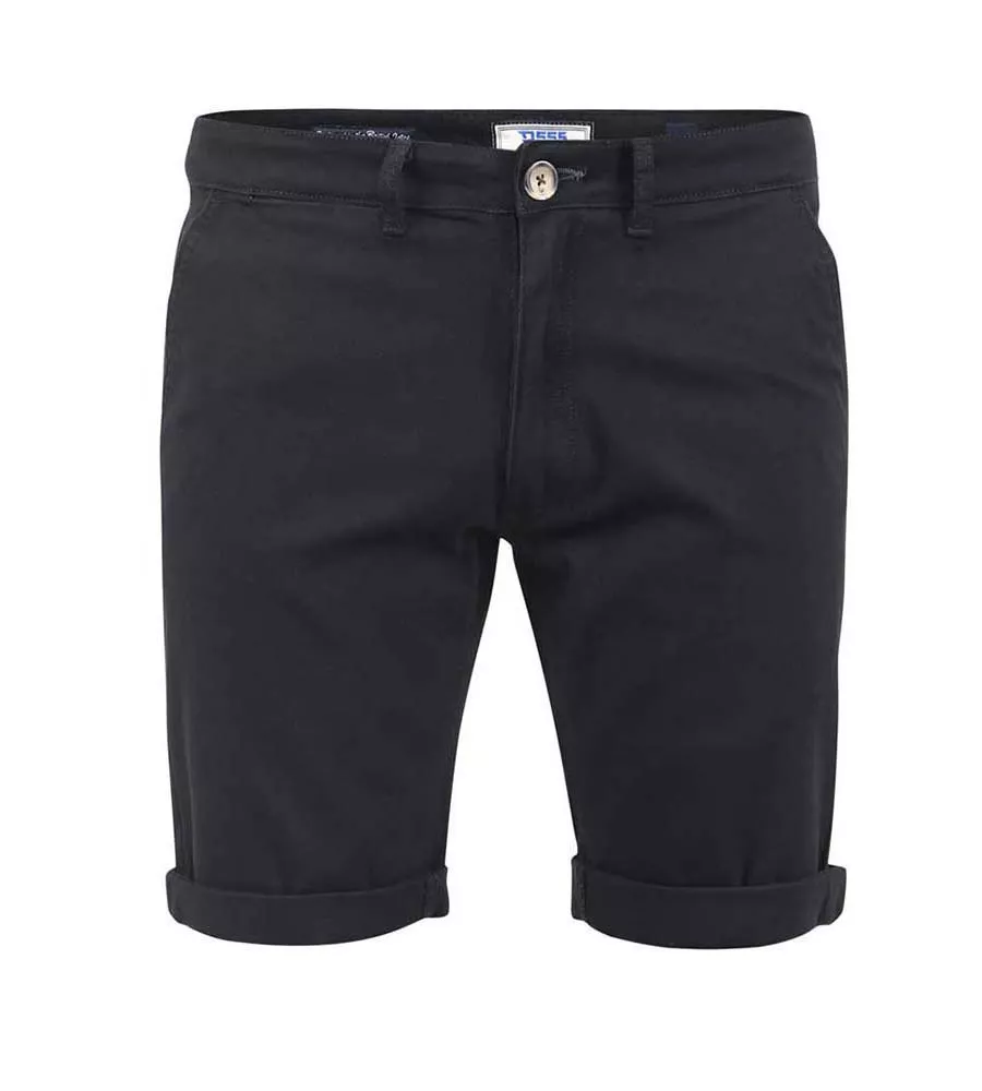 D555 Black Stretch Chino Shorts for Men in Basildon