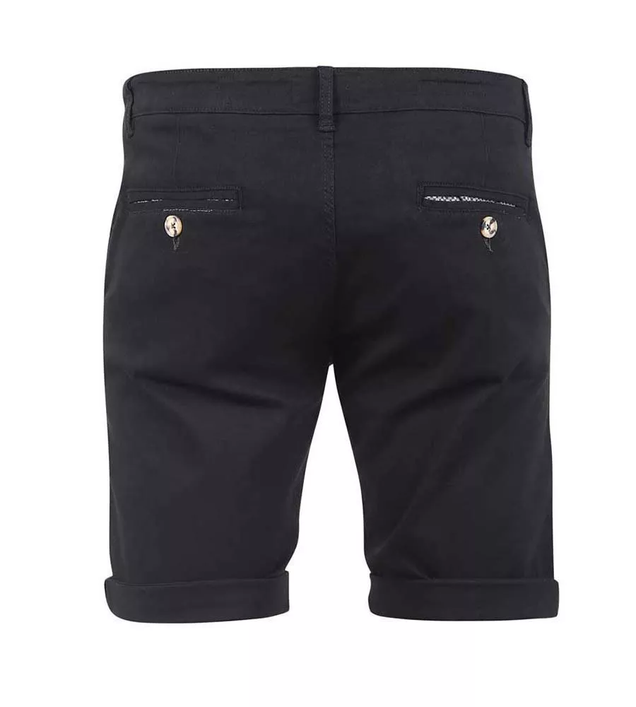 D555 Black Stretch Chino Shorts for Men in Basildon