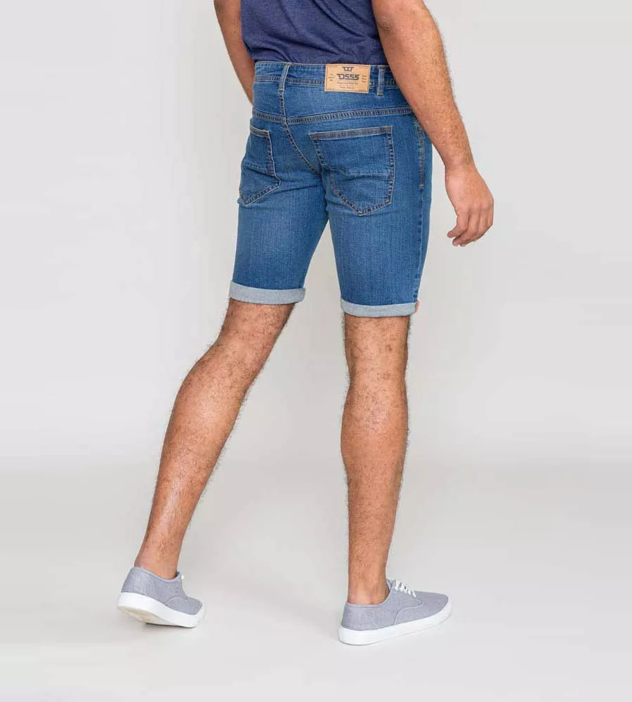 D555 Blue Stretch Denim Shorts for Men in Broxbourne