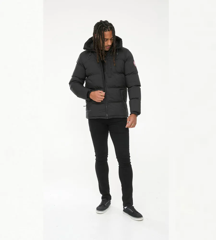 Men's Quilted Puffer Jacket with Micro Fleece Lining and Hood - D555 DOMENIC