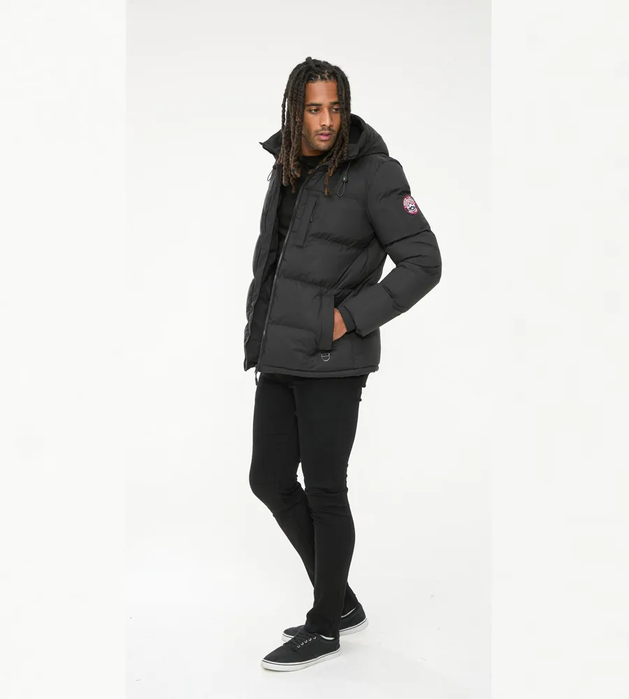 Men's Quilted Puffer Jacket with Micro Fleece Lining and Hood - D555 DOMENIC