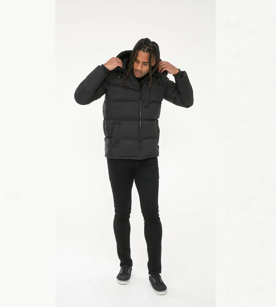 Men's Quilted Puffer Jacket with Micro Fleece Lining and Hood - D555 DOMENIC