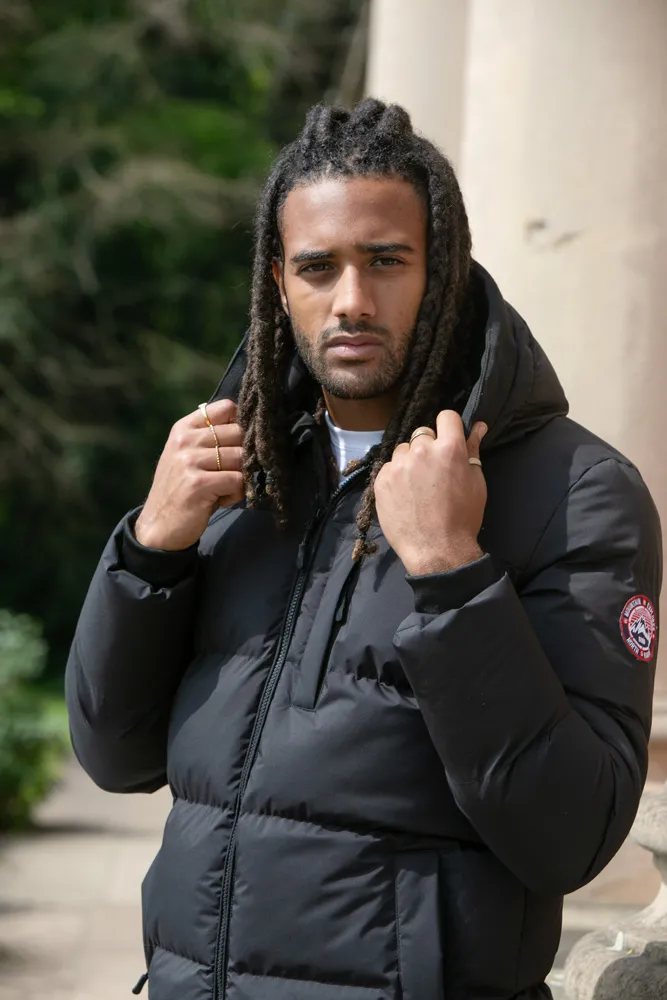 Men's Quilted Puffer Jacket with Micro Fleece Lining and Hood - D555 DOMENIC