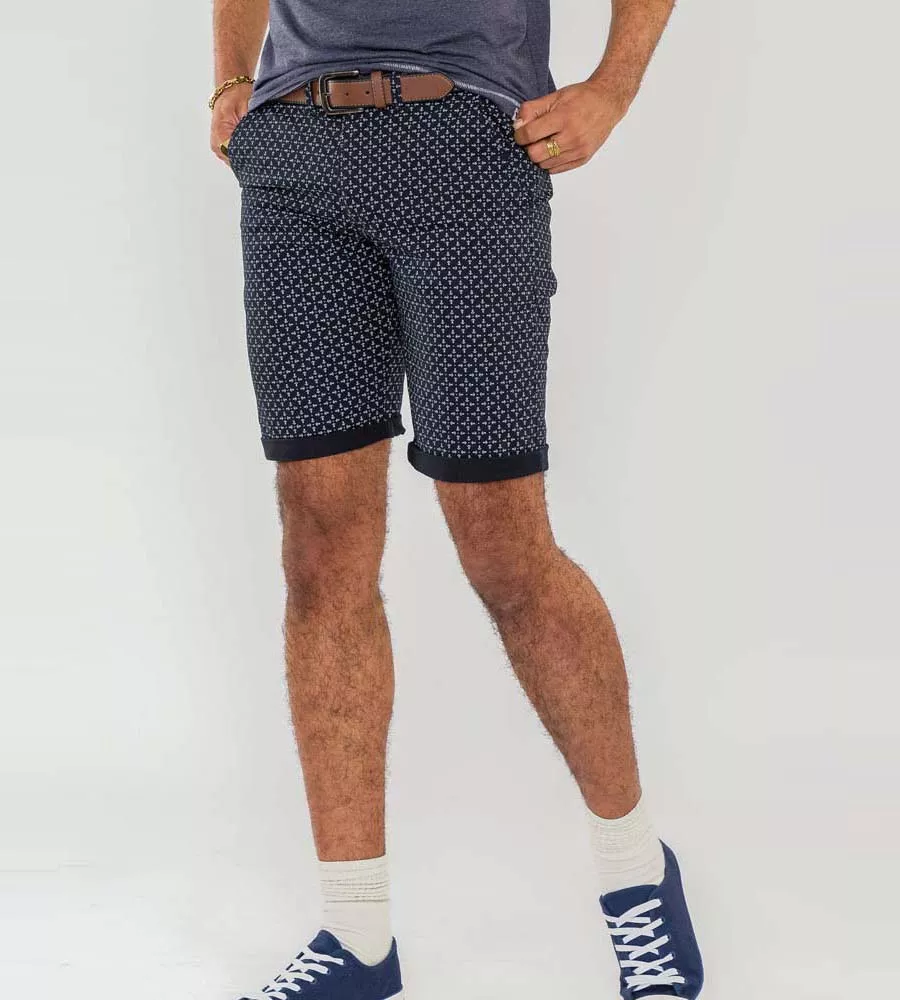 D555 Magna Men's Stretch Chino Shorts with Print