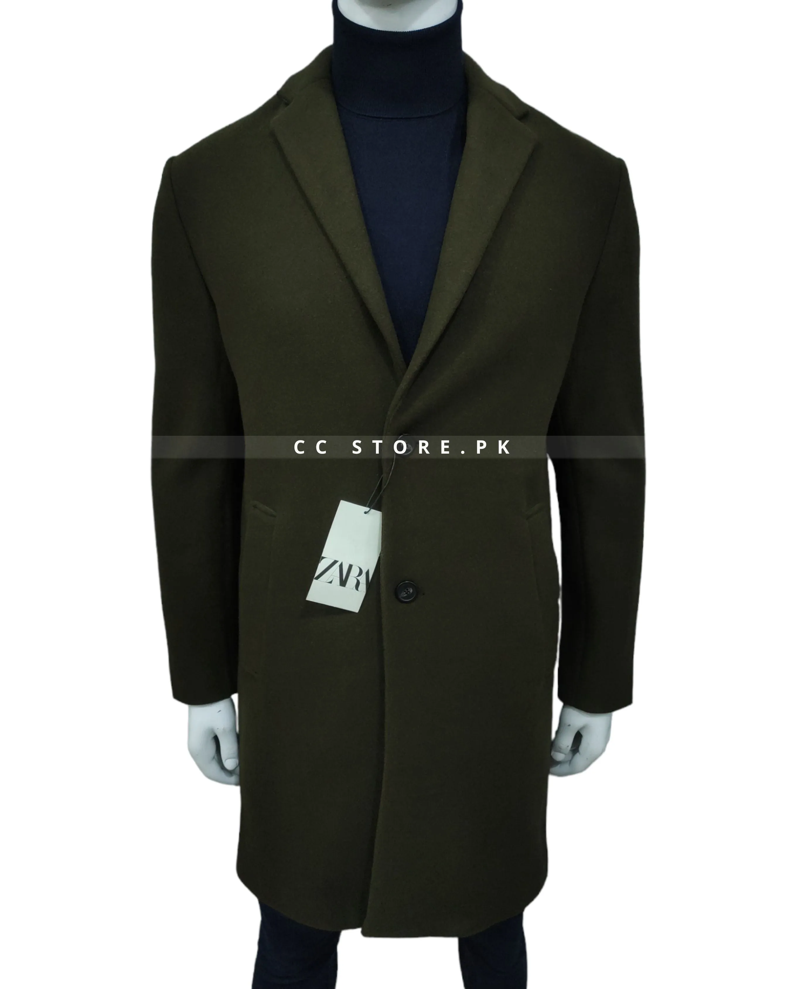 Dark Green Long Coat - ZR Stretch