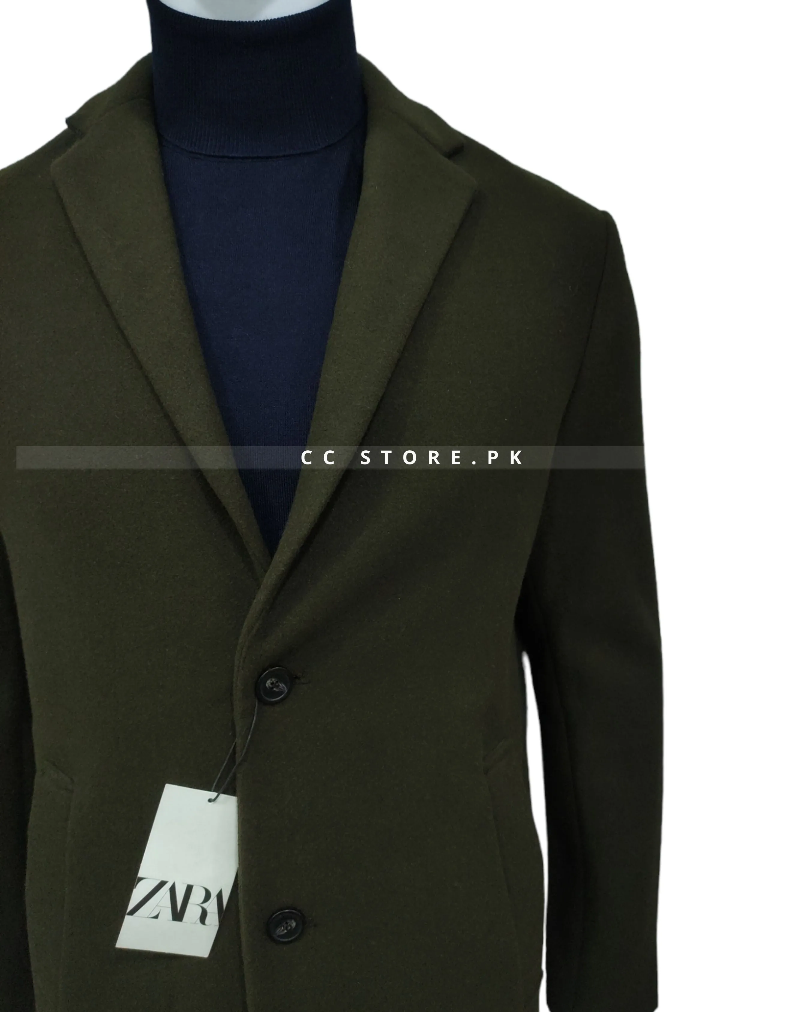 Dark Green Long Coat - ZR Stretch