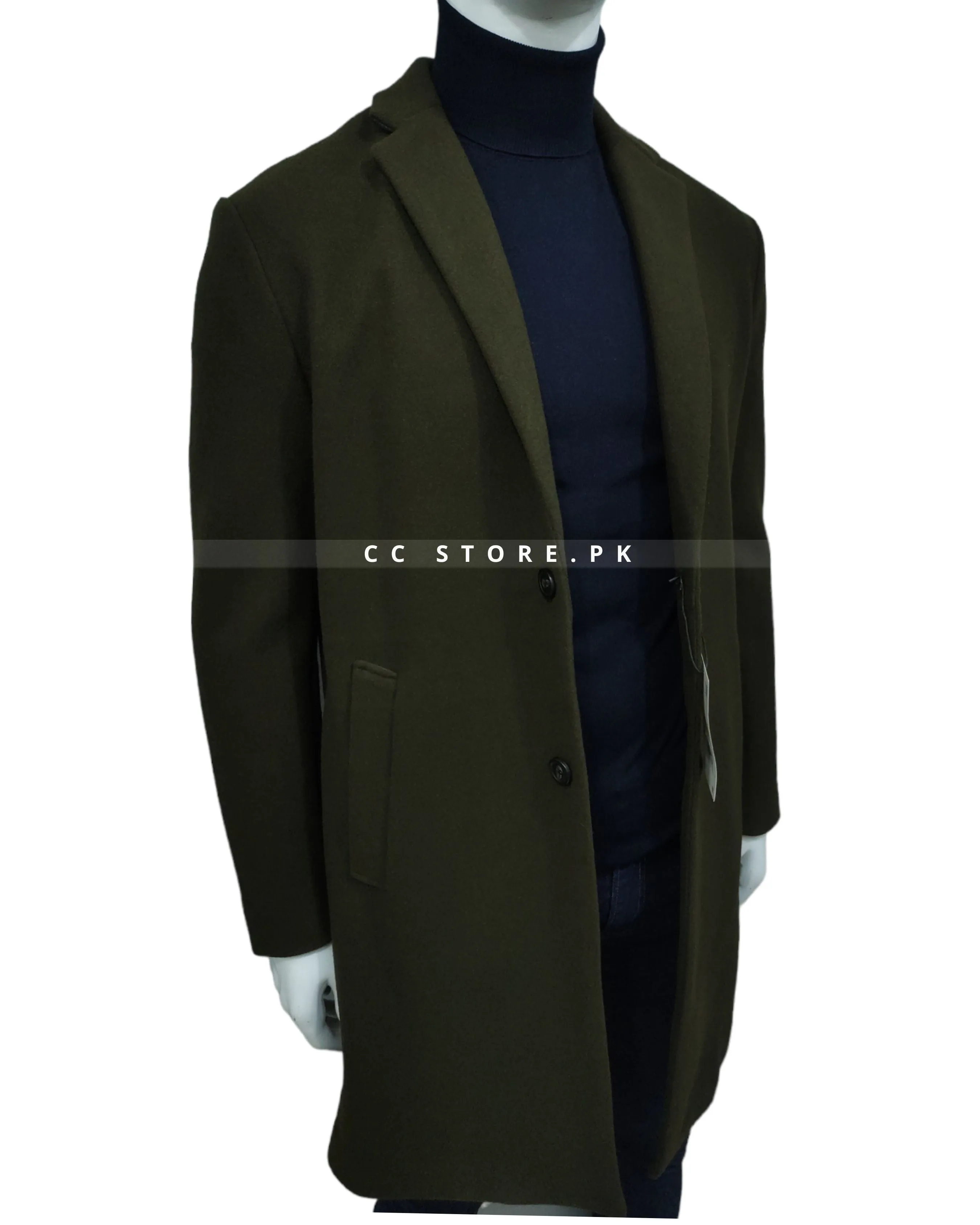 Dark Green Long Coat - ZR Stretch