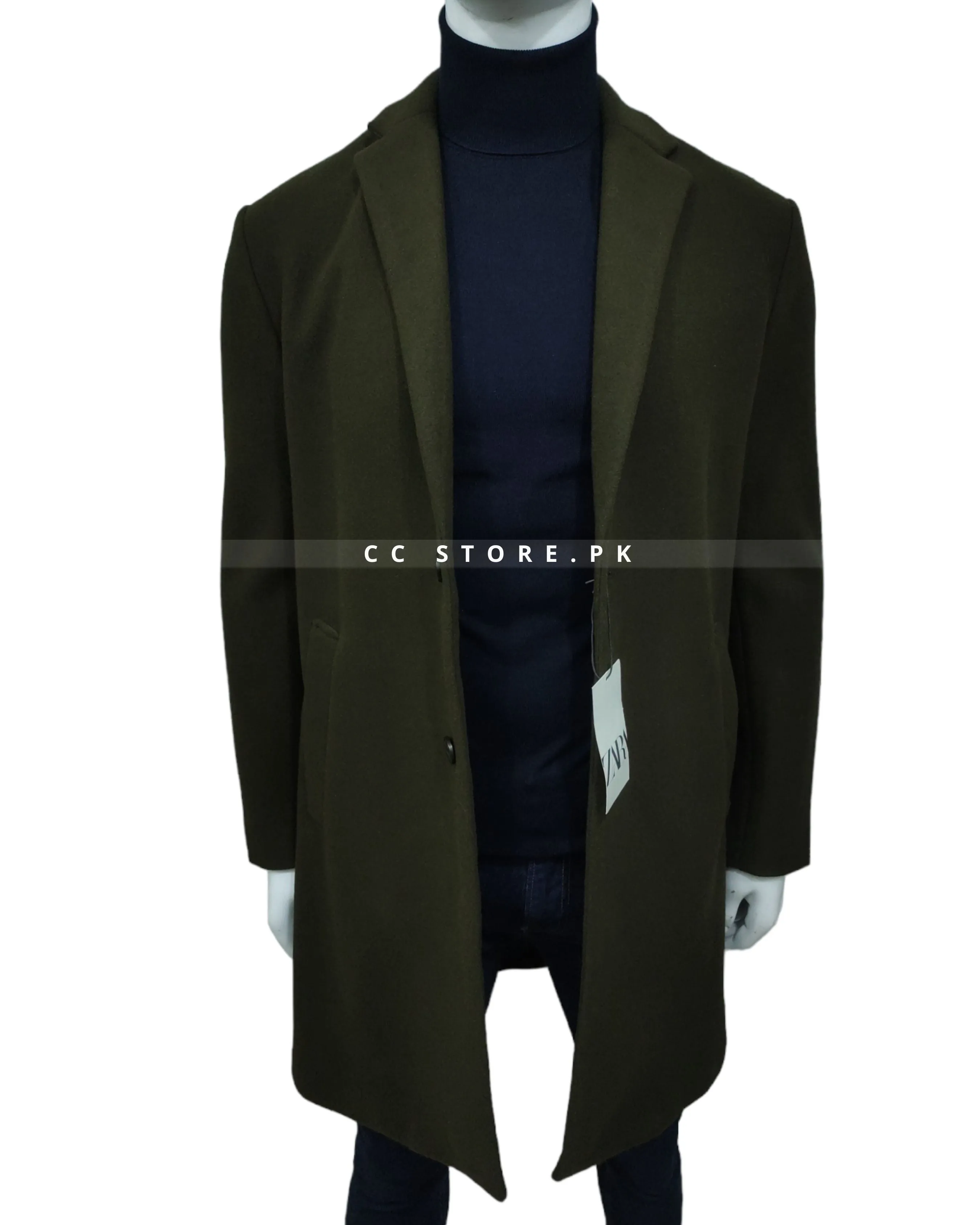 Dark Green Long Coat - ZR Stretch