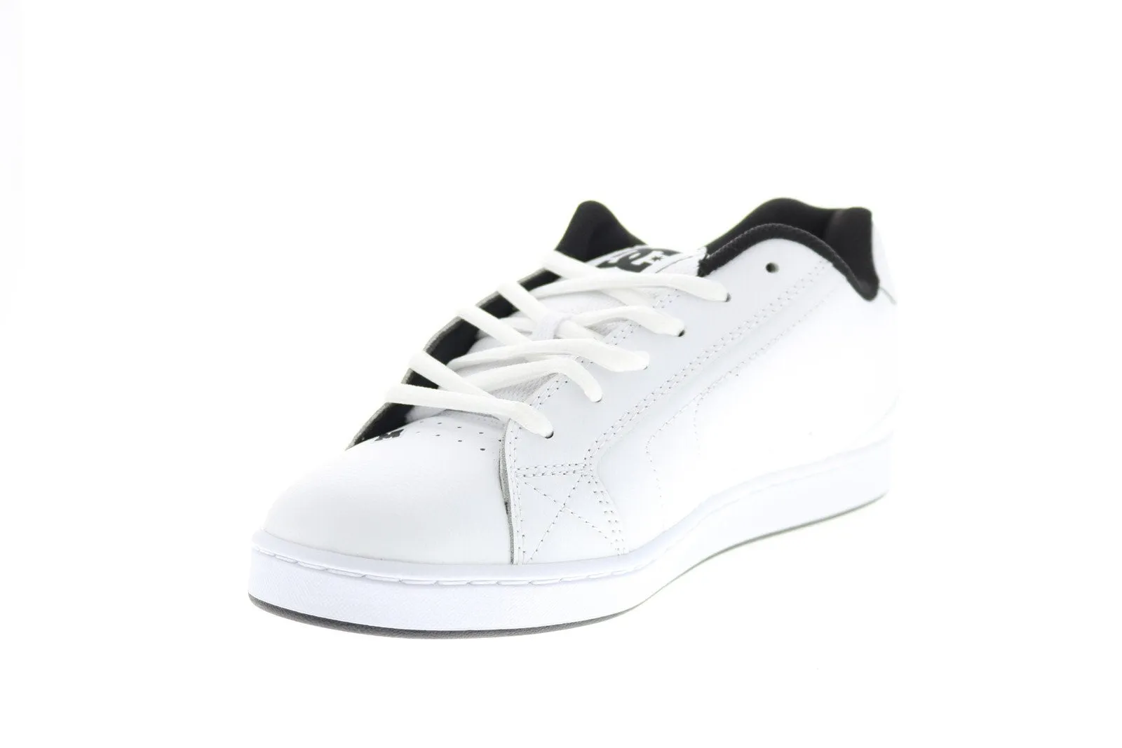 DC Net 302361-HHB Men's White Leather Skate Sneakers