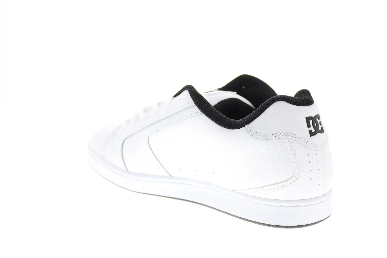 DC Net 302361-HHB Men's White Leather Skate Sneakers