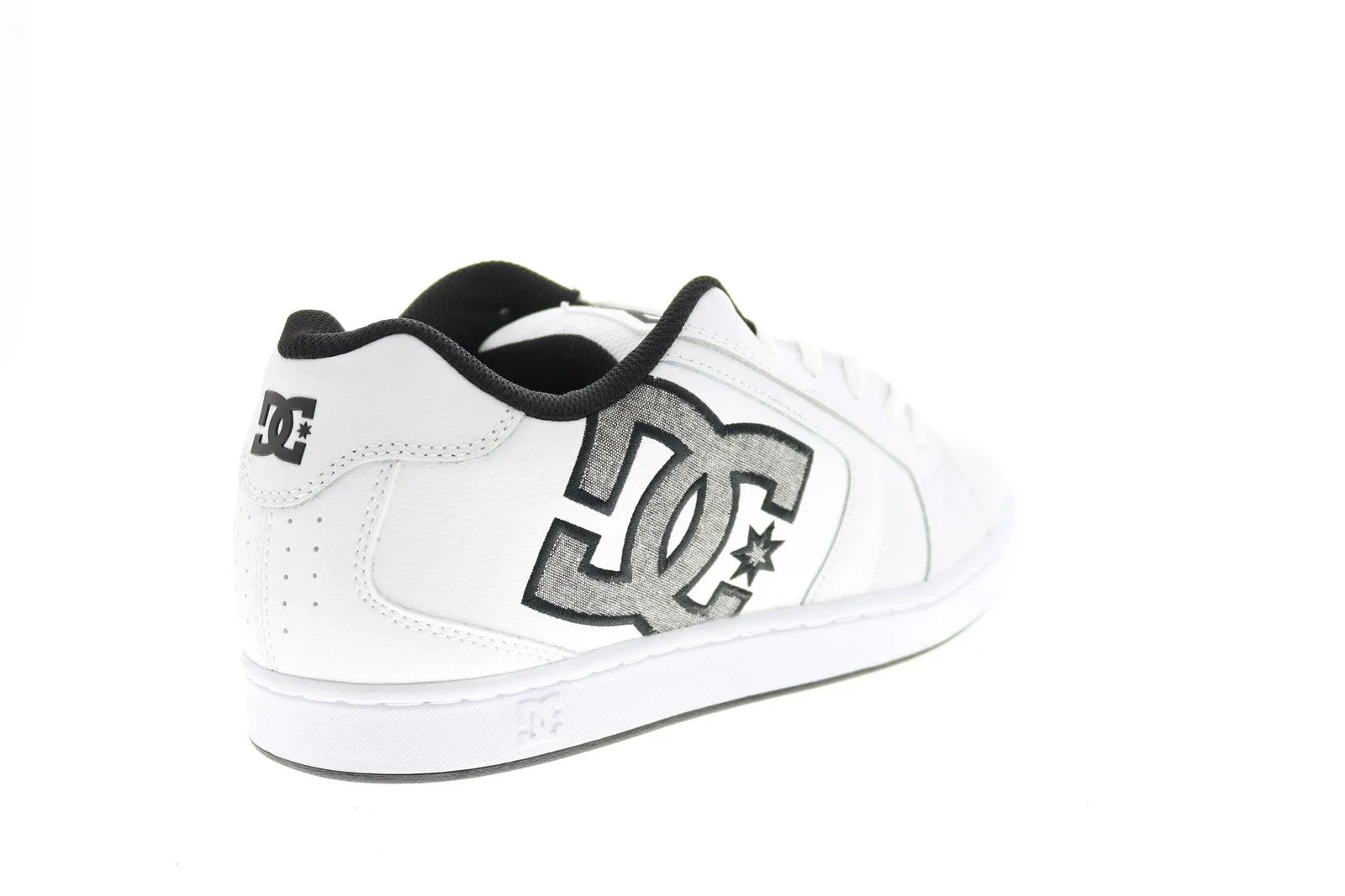 DC Net 302361-HHB Men's White Leather Skate Sneakers