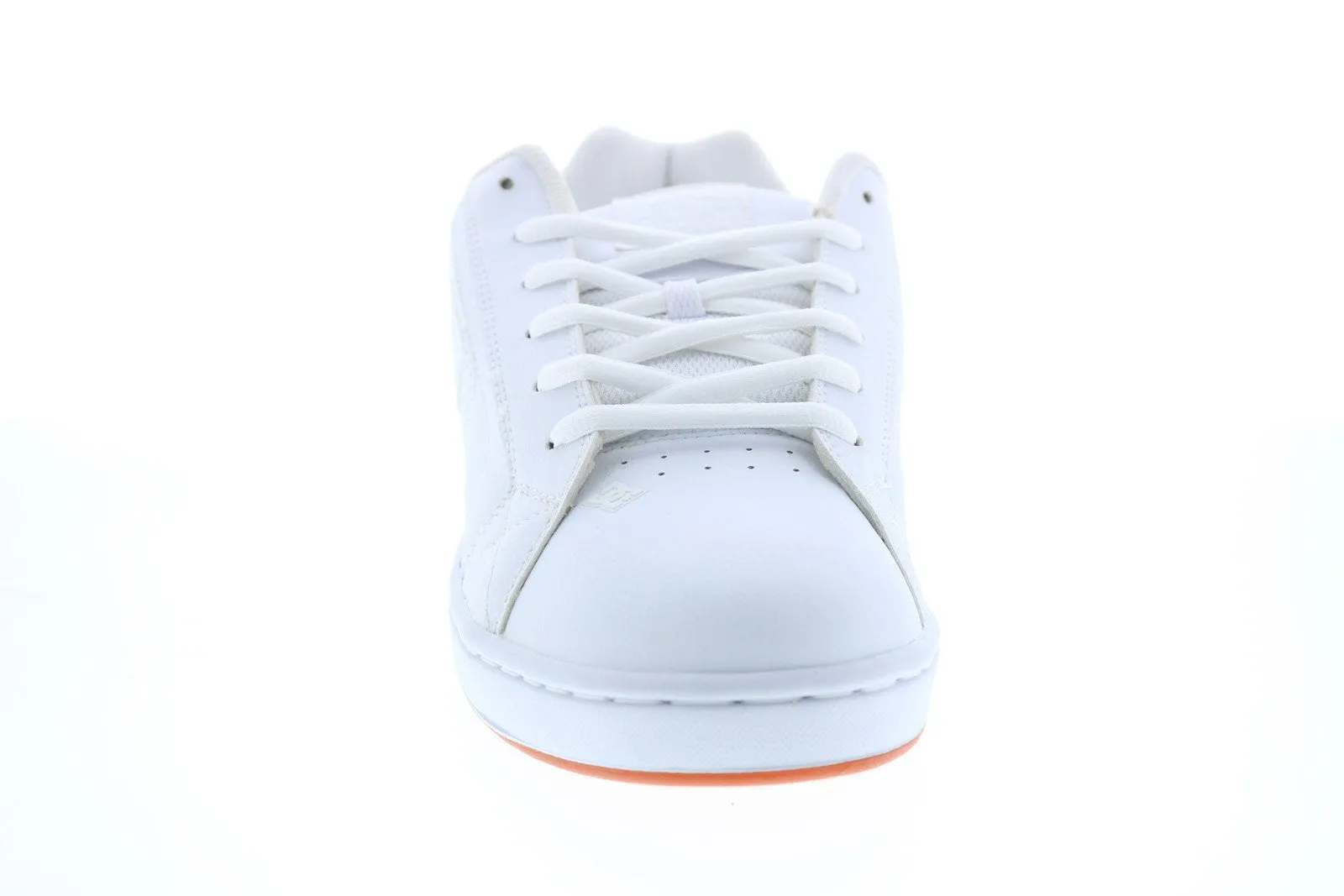 DC Net 302361 Men's White Leather Lace Up Skate Inspired Sneakers Shoes - SEO-friendly: White Leather Lace Up Skate Sneakers