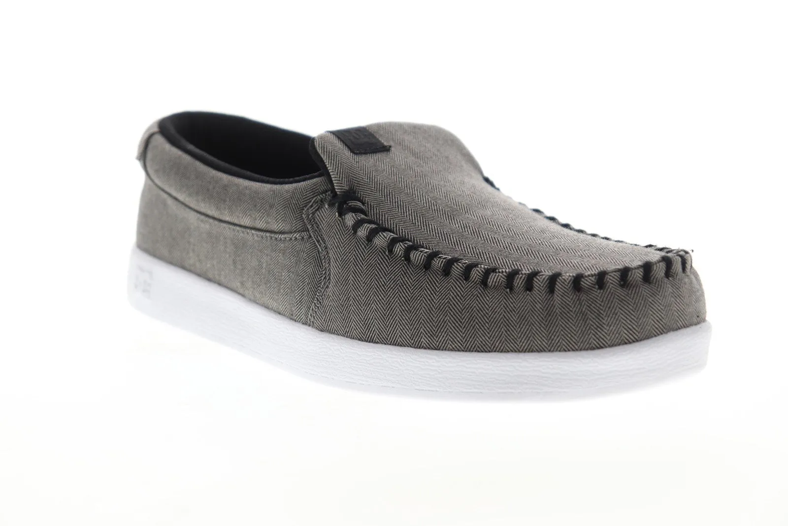 DC Villain Slip On Skate Sneakers Gray Canvas Shoes