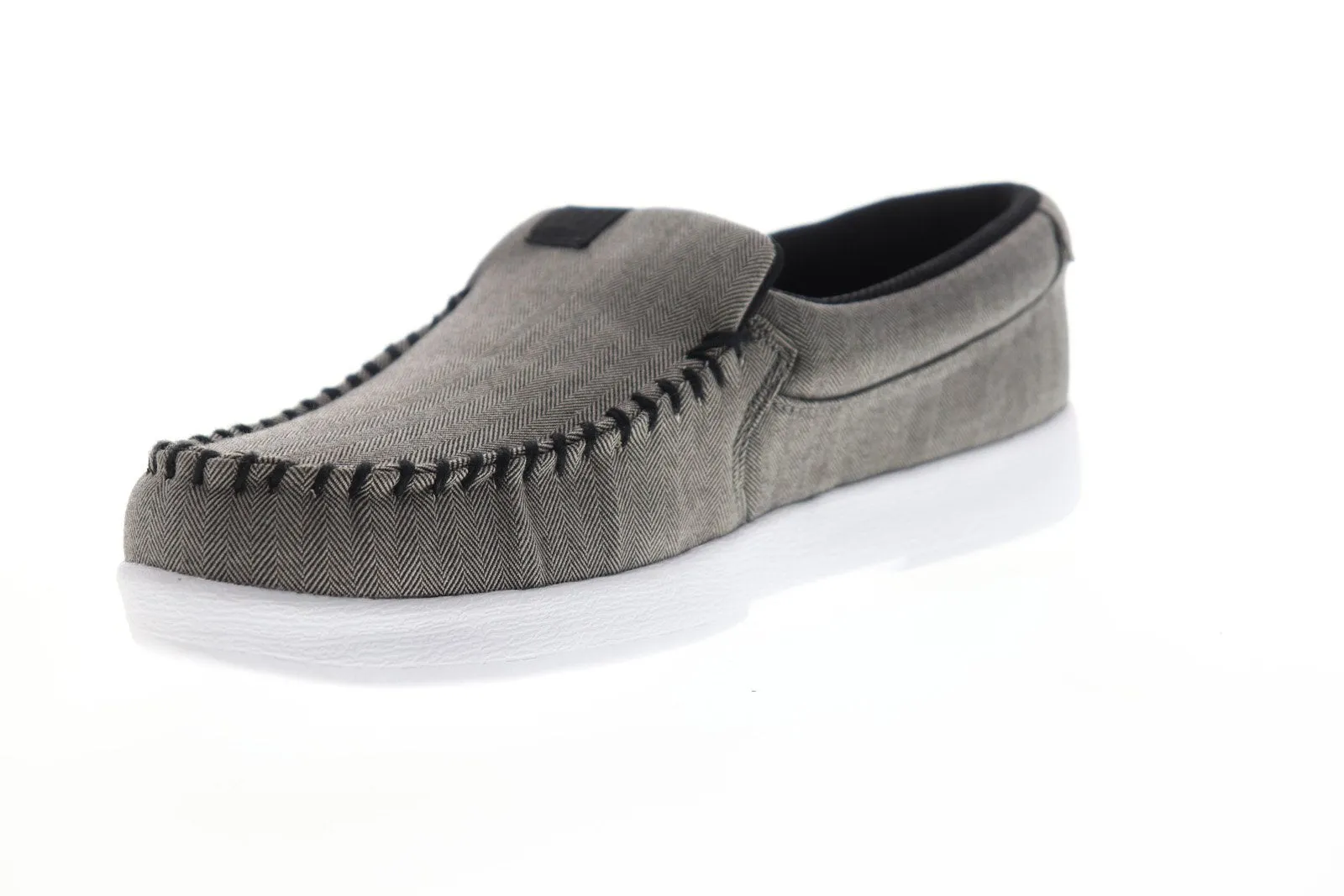 DC Villain Slip On Skate Sneakers Gray Canvas Shoes