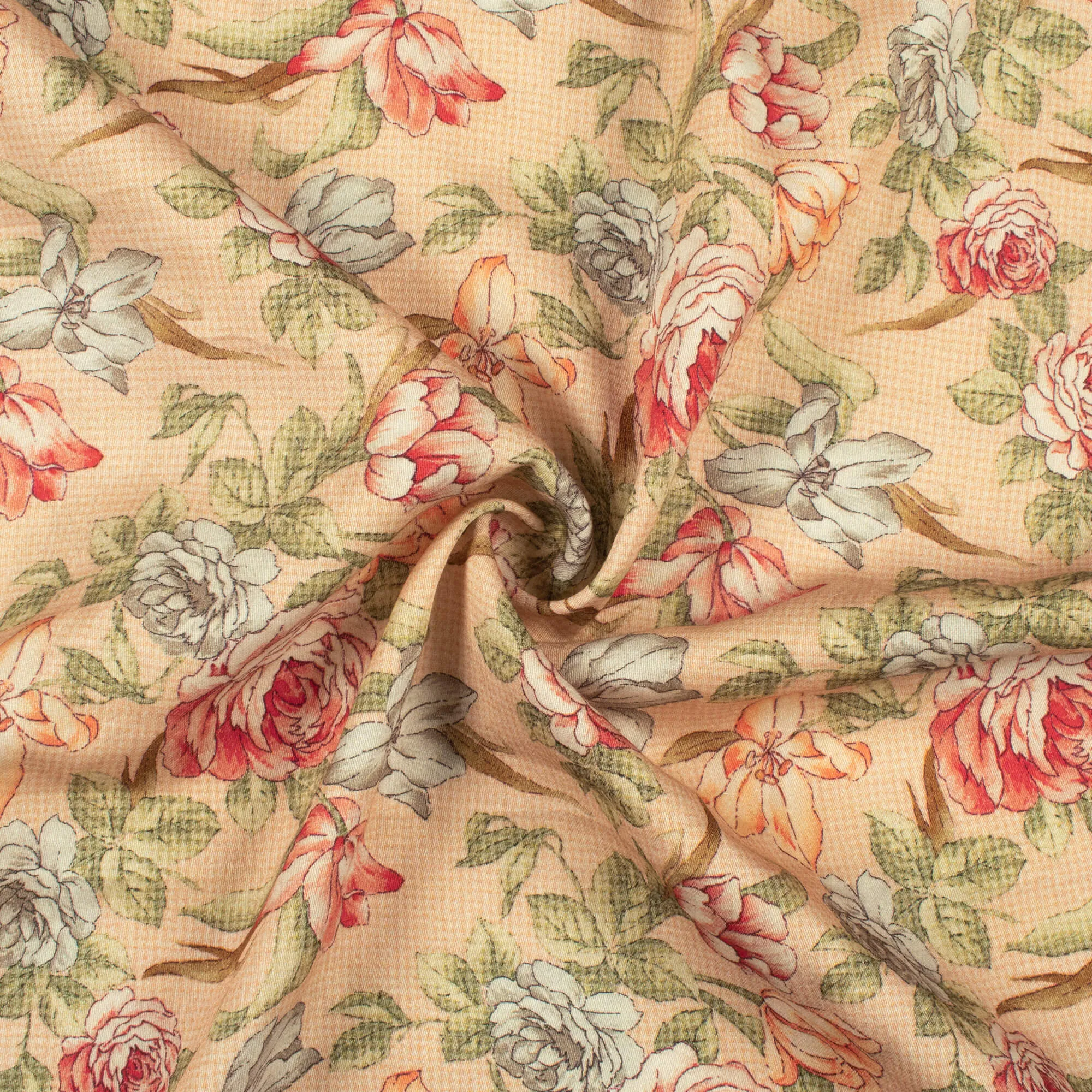 Digital Floral Print Viscose Rayon Fabric - Width 58 Inches