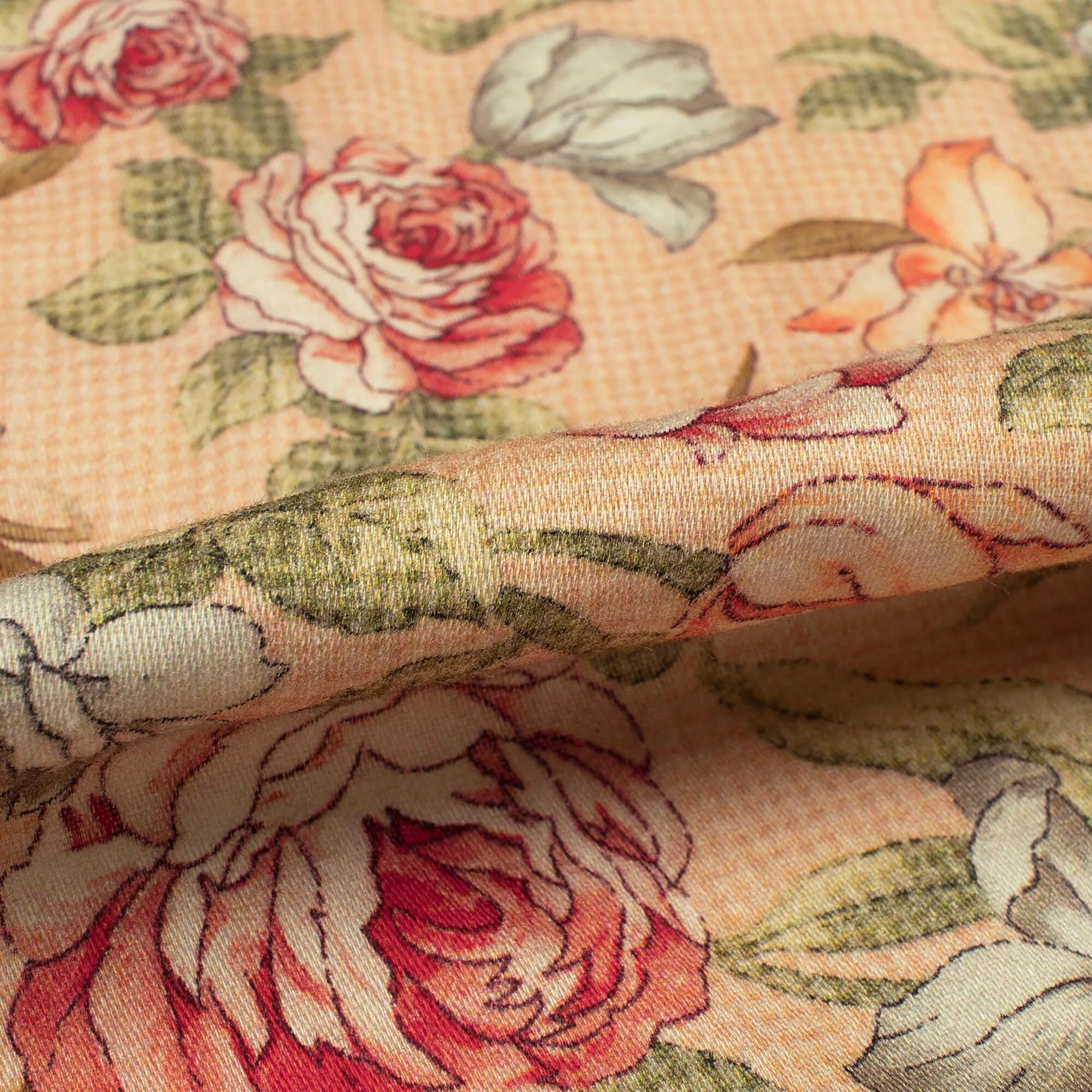 Digital Floral Print Viscose Rayon Fabric - Width 58 Inches