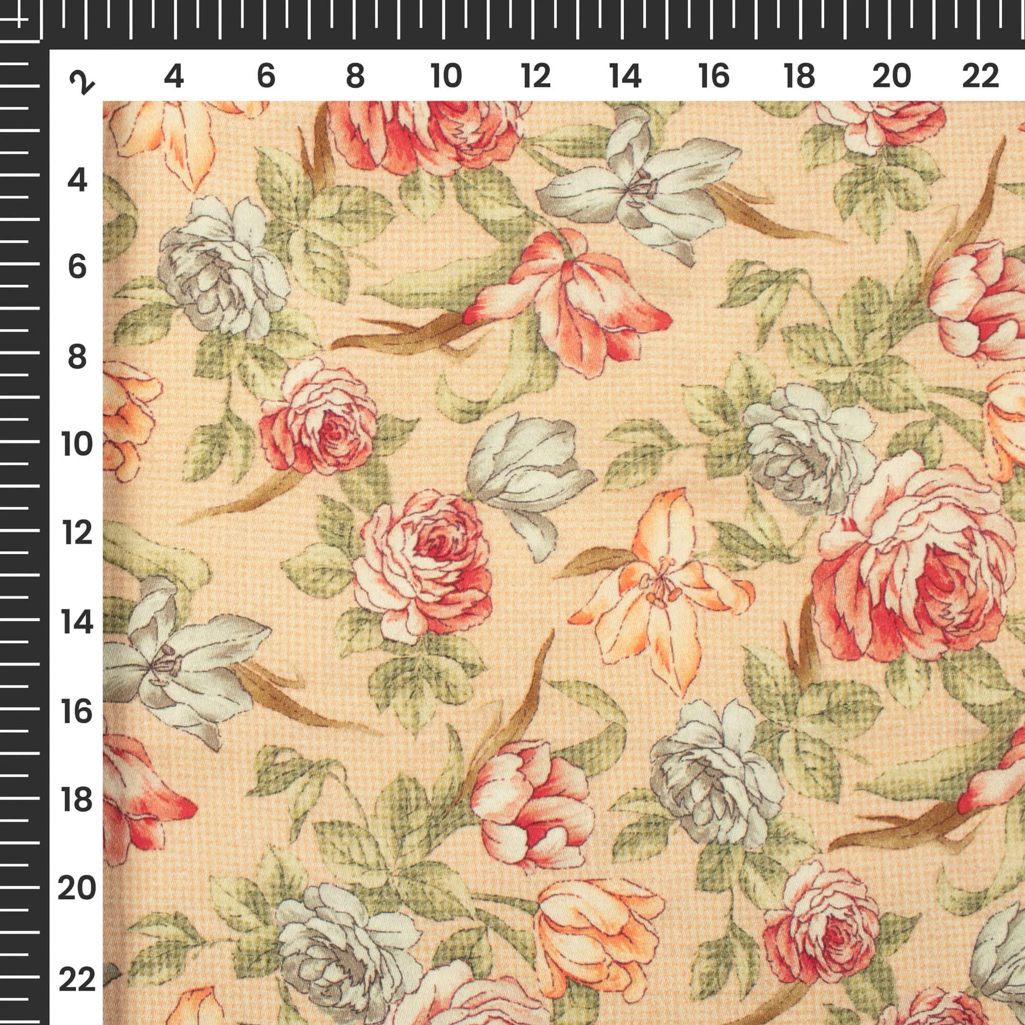 Digital Floral Print Viscose Rayon Fabric - Width 58 Inches