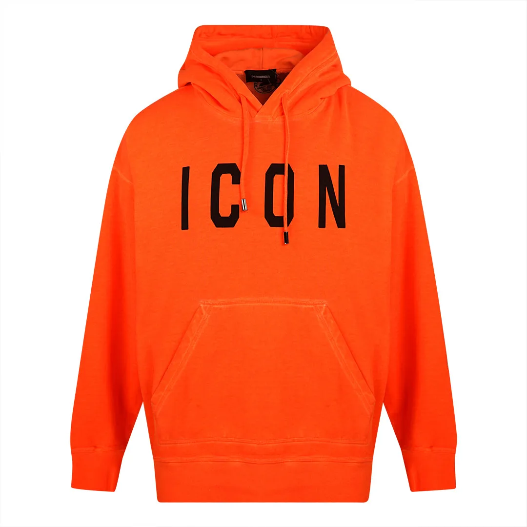 Dsquared2 Hoodie with Large Icon Print in Orange