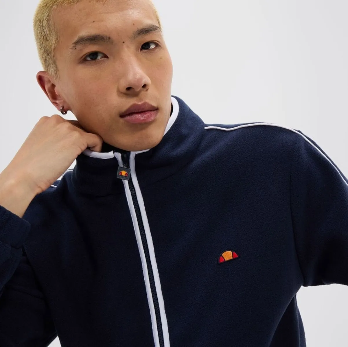 Navy Fleece Track Jacket FZ Ellesse Taboni