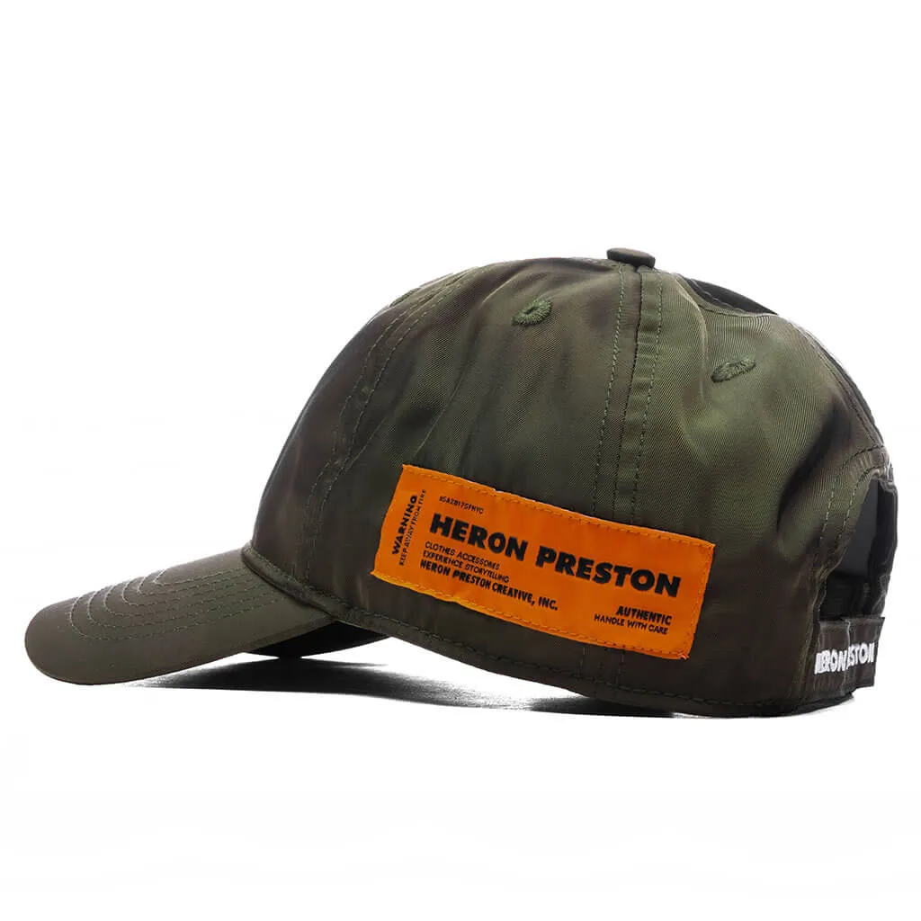 Dark Olive EMB Nylon Cap