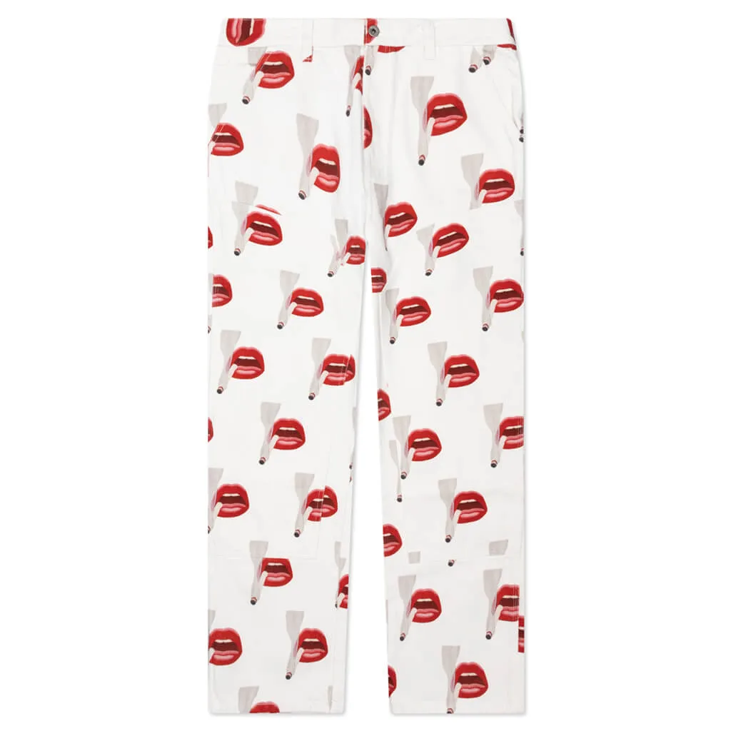 Emotionally Unavailable x Tom Wesselmann White Smoking Lips Pants