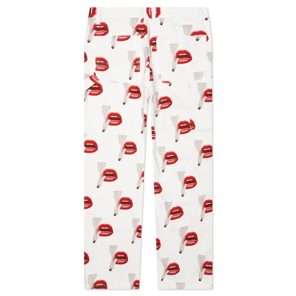 Emotionally Unavailable x Tom Wesselmann White Smoking Lips Pants