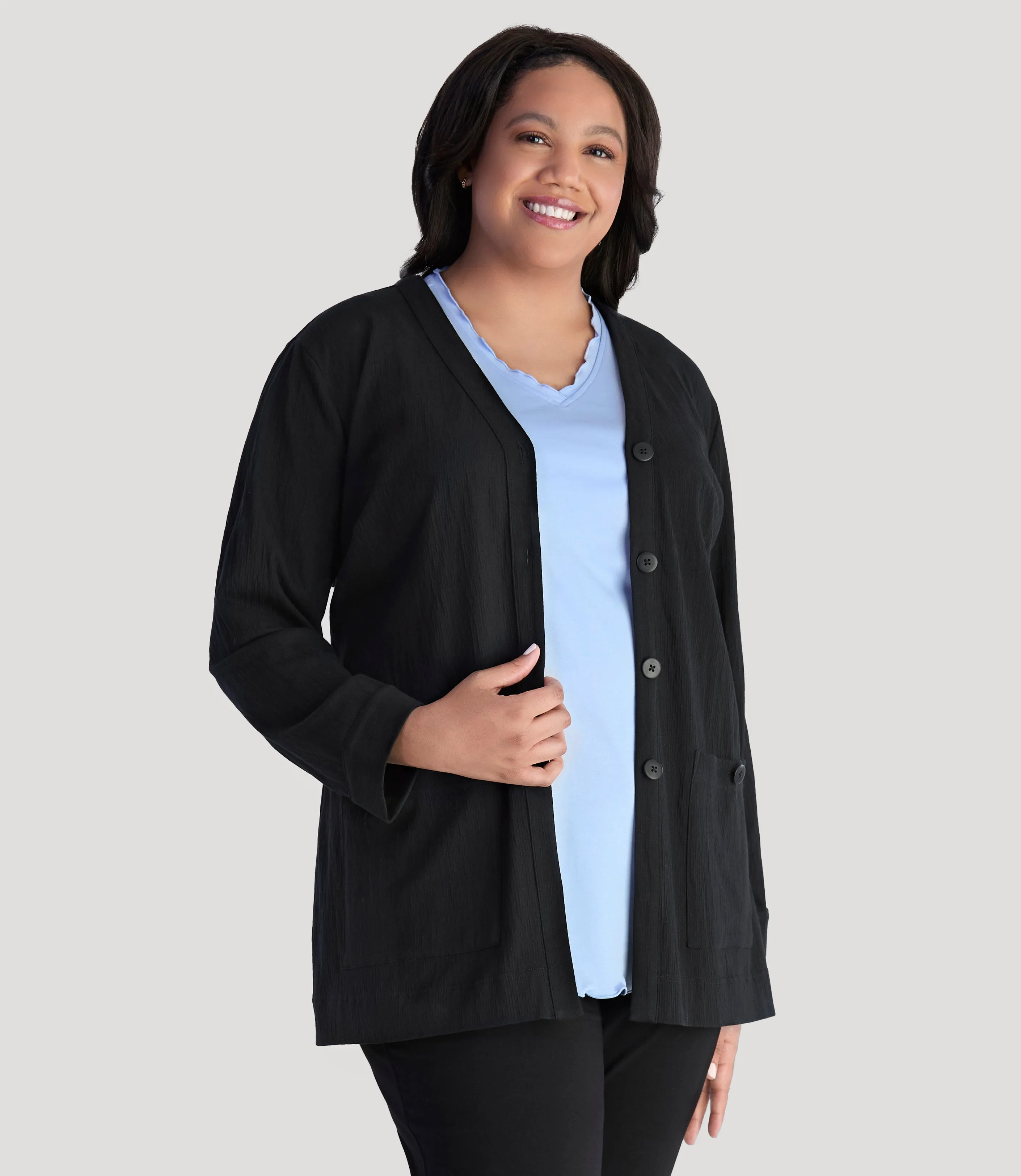 EZ Cotton Long Sleeve Patch Pocket Jacket