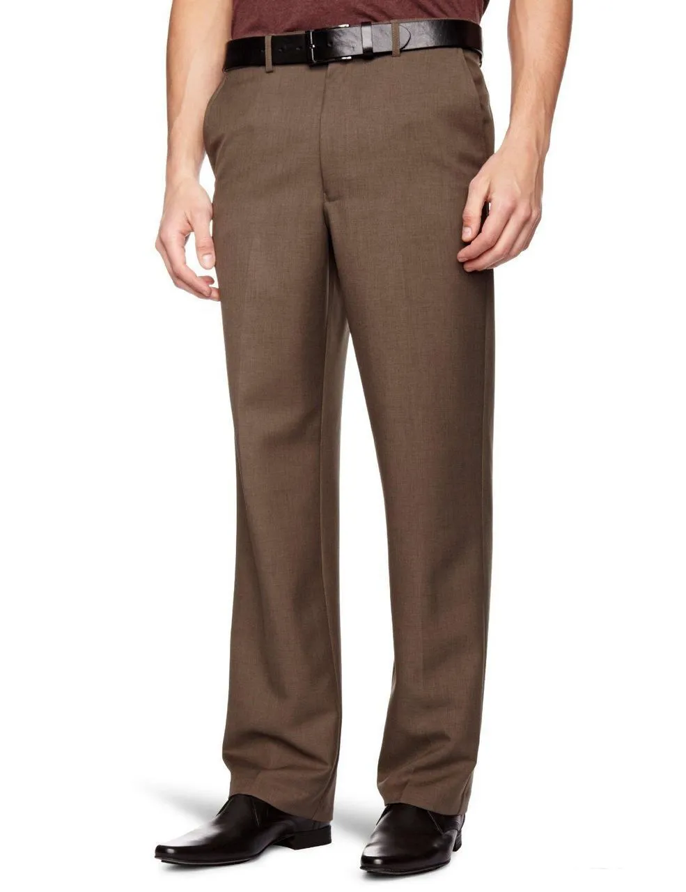 Taupe Marl Brown Farah Flexi-Waist Trousers