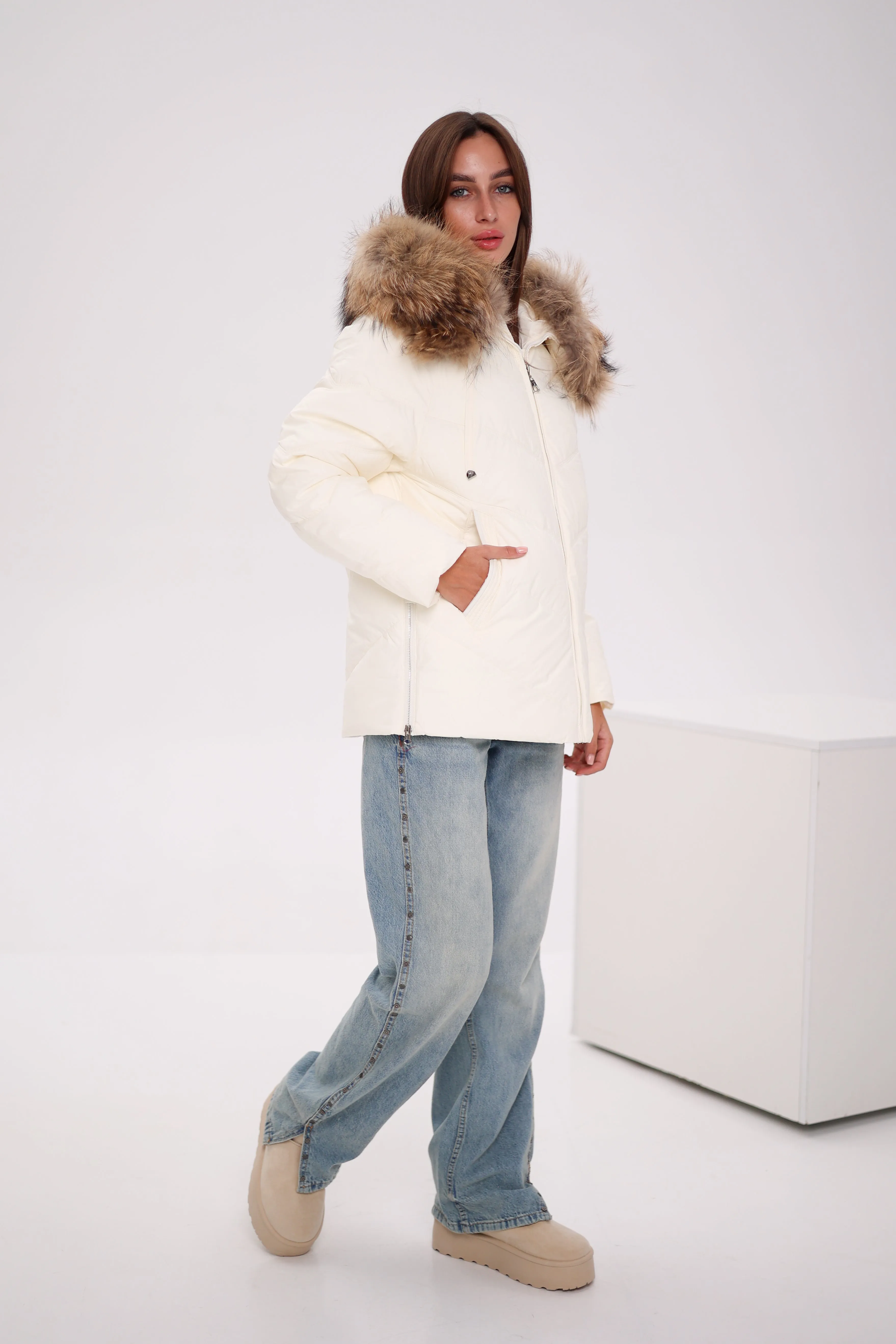 Faux Fur Trim Winter Coat