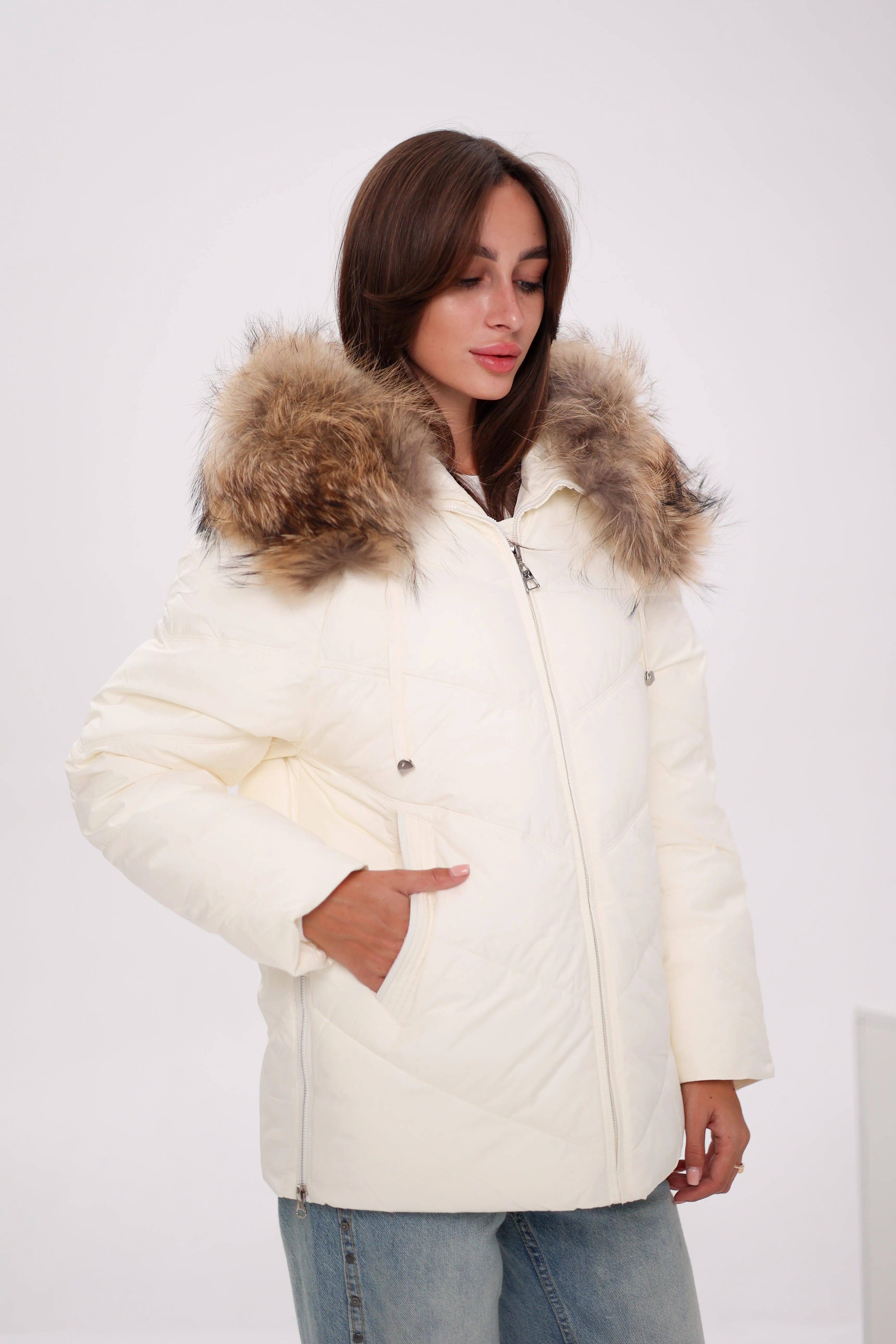 Faux Fur Trim Winter Coat