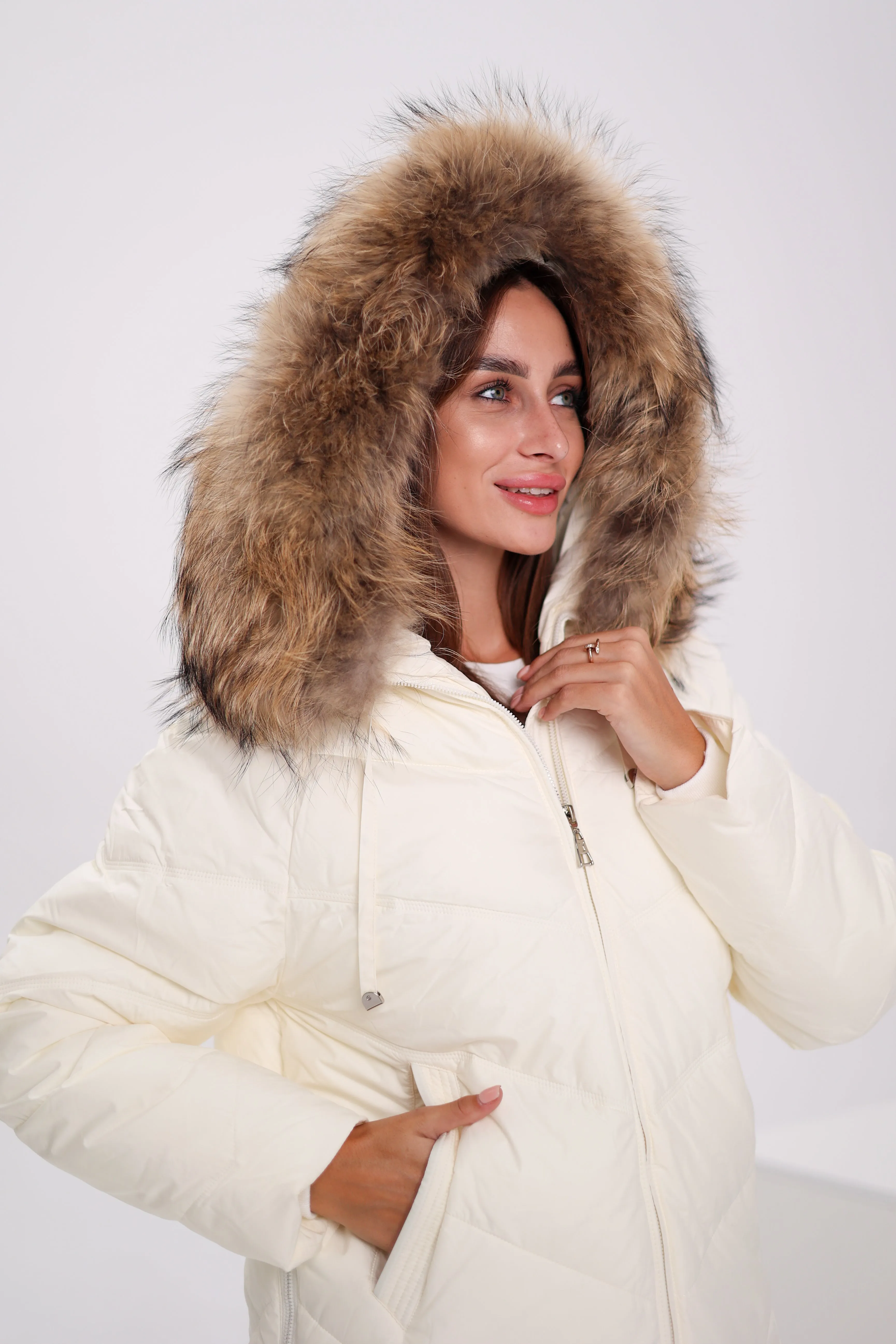 Faux Fur Trim Winter Coat