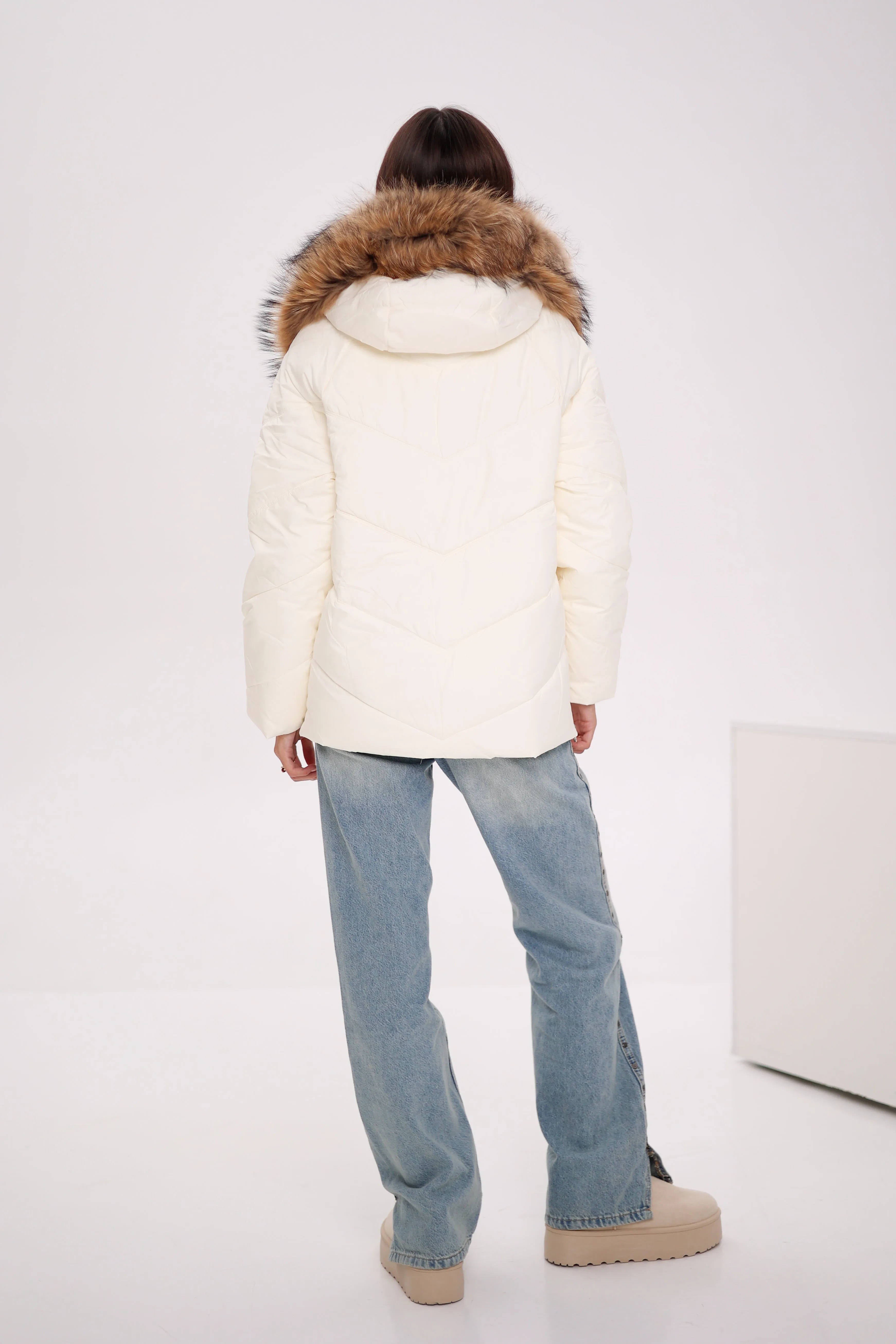 Faux Fur Trim Winter Coat