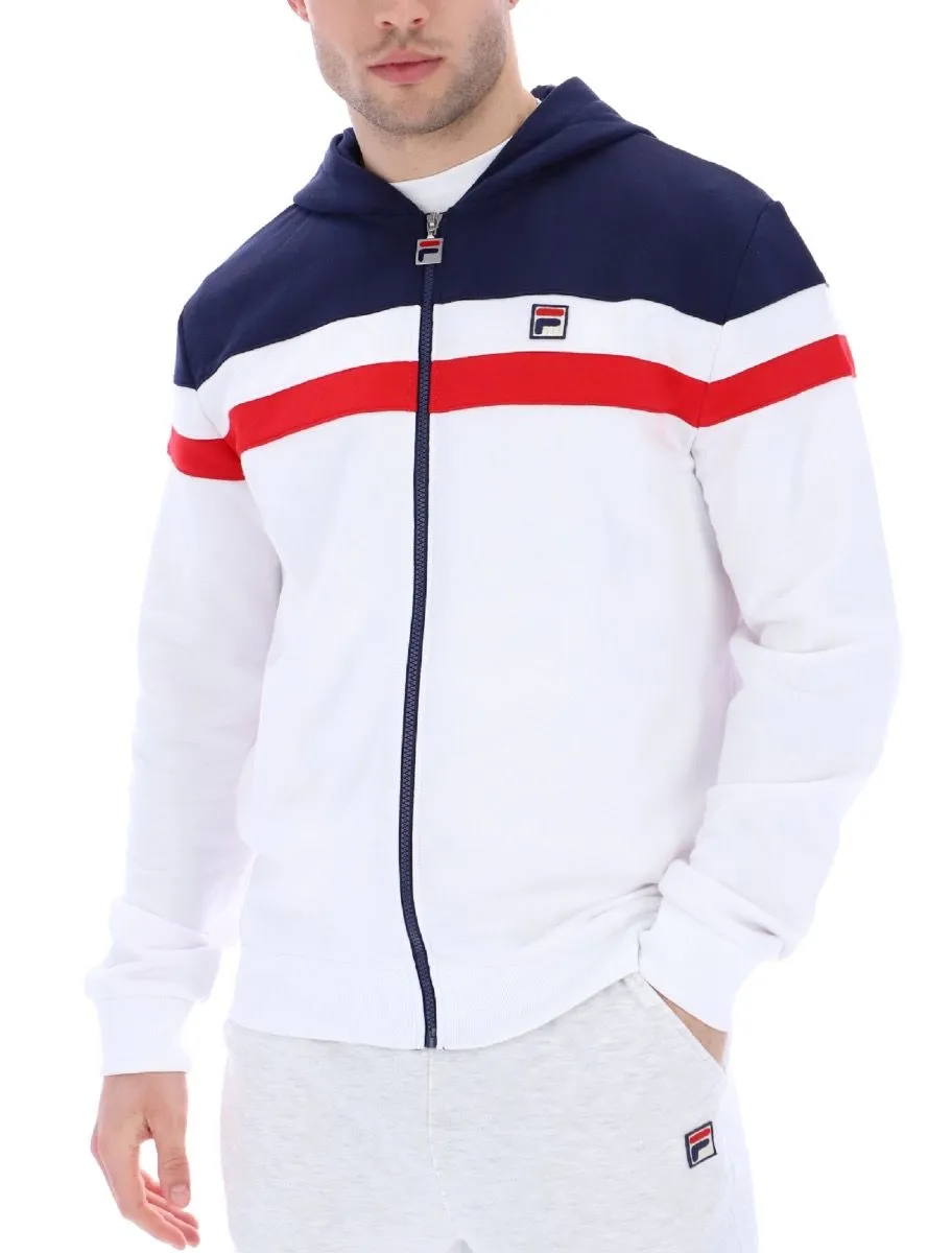 Fila Arlo Hooded Jacket in White and Navy