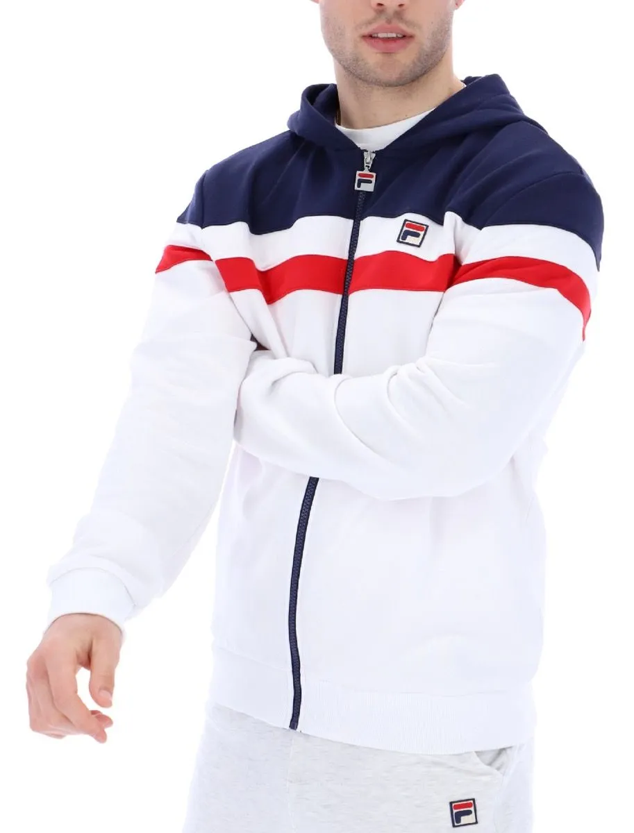 Fila Arlo Hooded Jacket in White and Navy