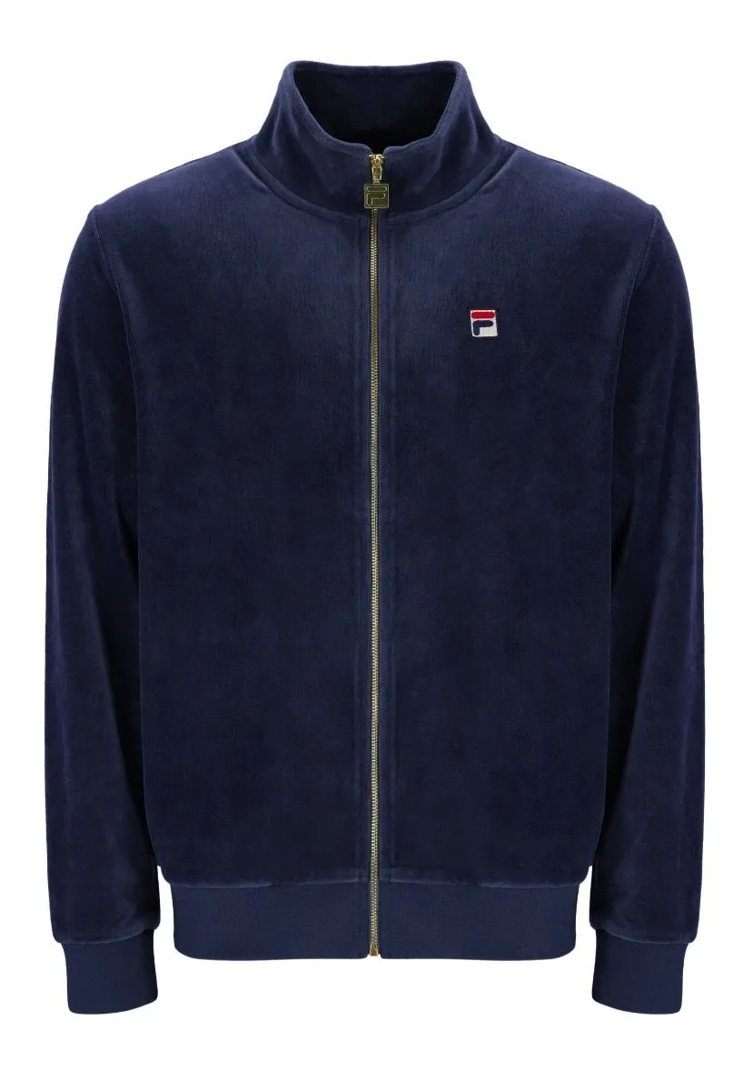 Navy Fila Marc Velour Track Jacket