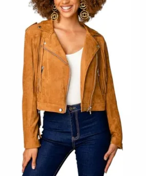 Francesca Suede Jacket In Camel