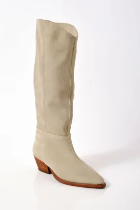 Free People Parchment Suede Low Slouch Boots