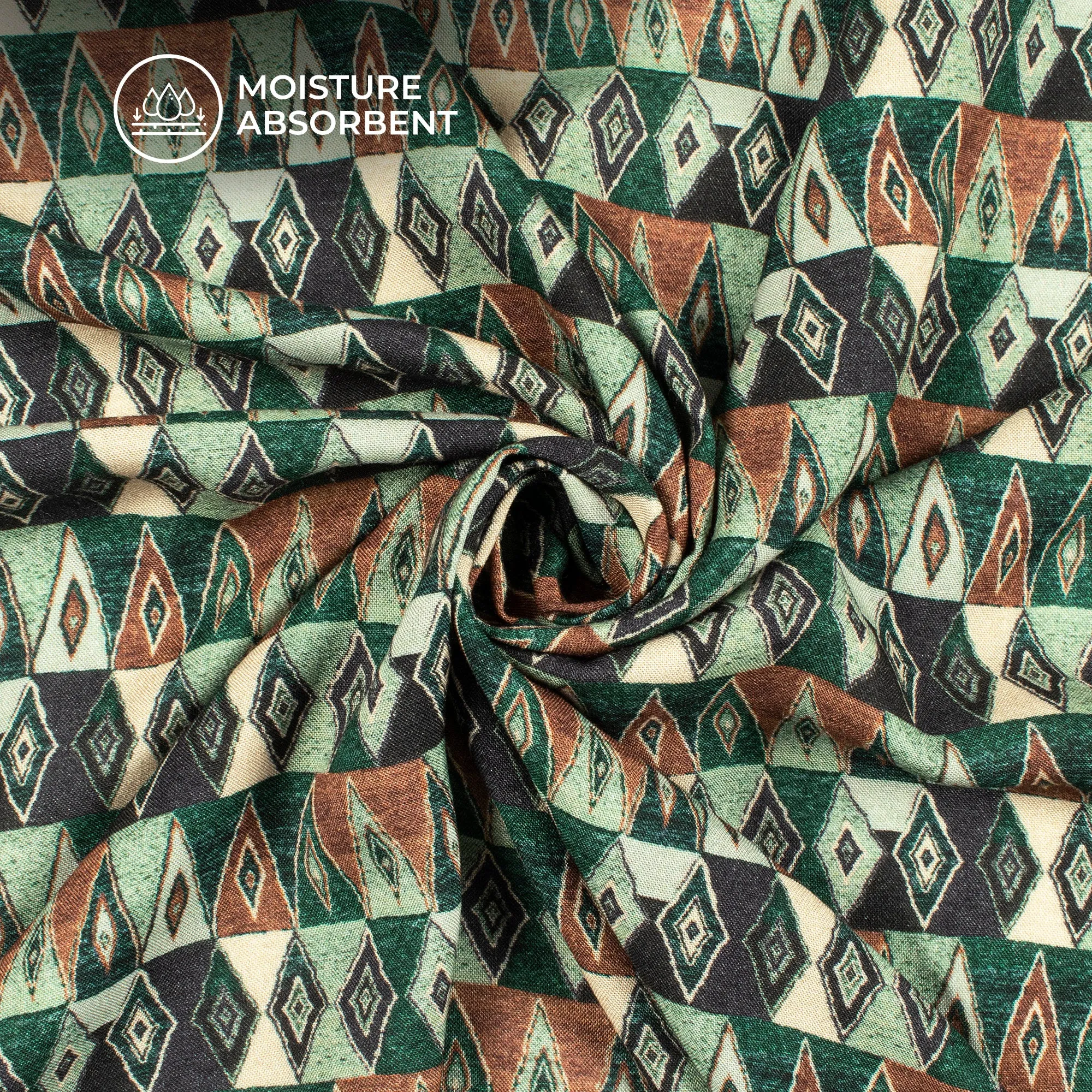 Geometric Digital Print Rayon Fabric - 58 Width