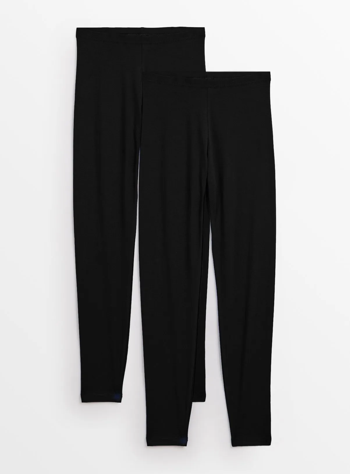 Get 2 Pack XL Petite Black Plain Leggings by Tu