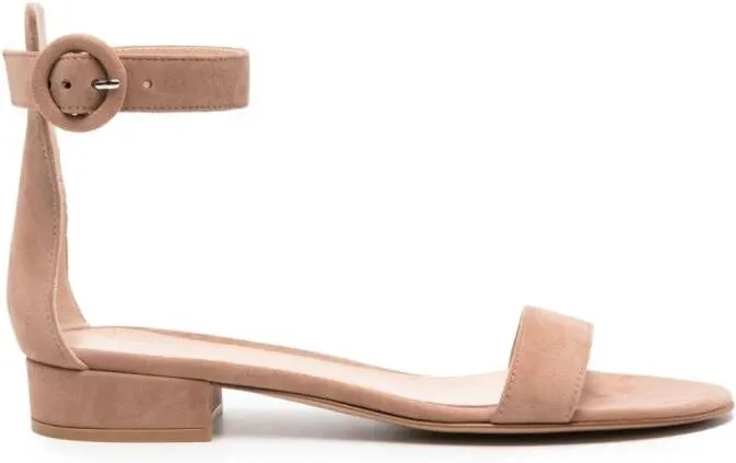 Gianvito Rossi Portofino 25mm Suede Sandals Neutrals