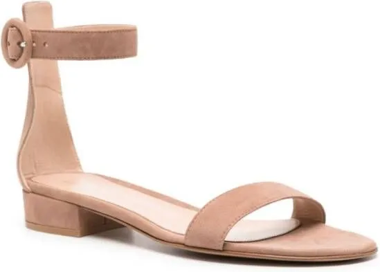 Gianvito Rossi Portofino 25mm Suede Sandals Neutrals