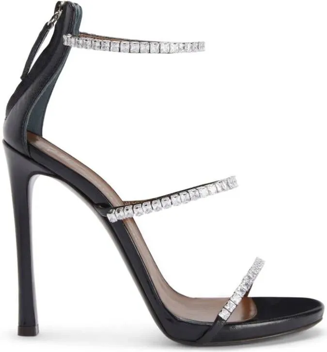 Giuseppe Zanotti Harmony 80mm Crystal-Embellished Black Sandals