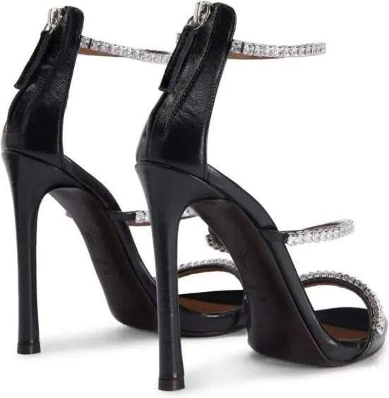 Giuseppe Zanotti Harmony 80mm Crystal-Embellished Black Sandals