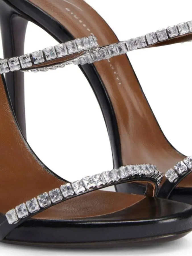 Giuseppe Zanotti Harmony 80mm Crystal-Embellished Black Sandals