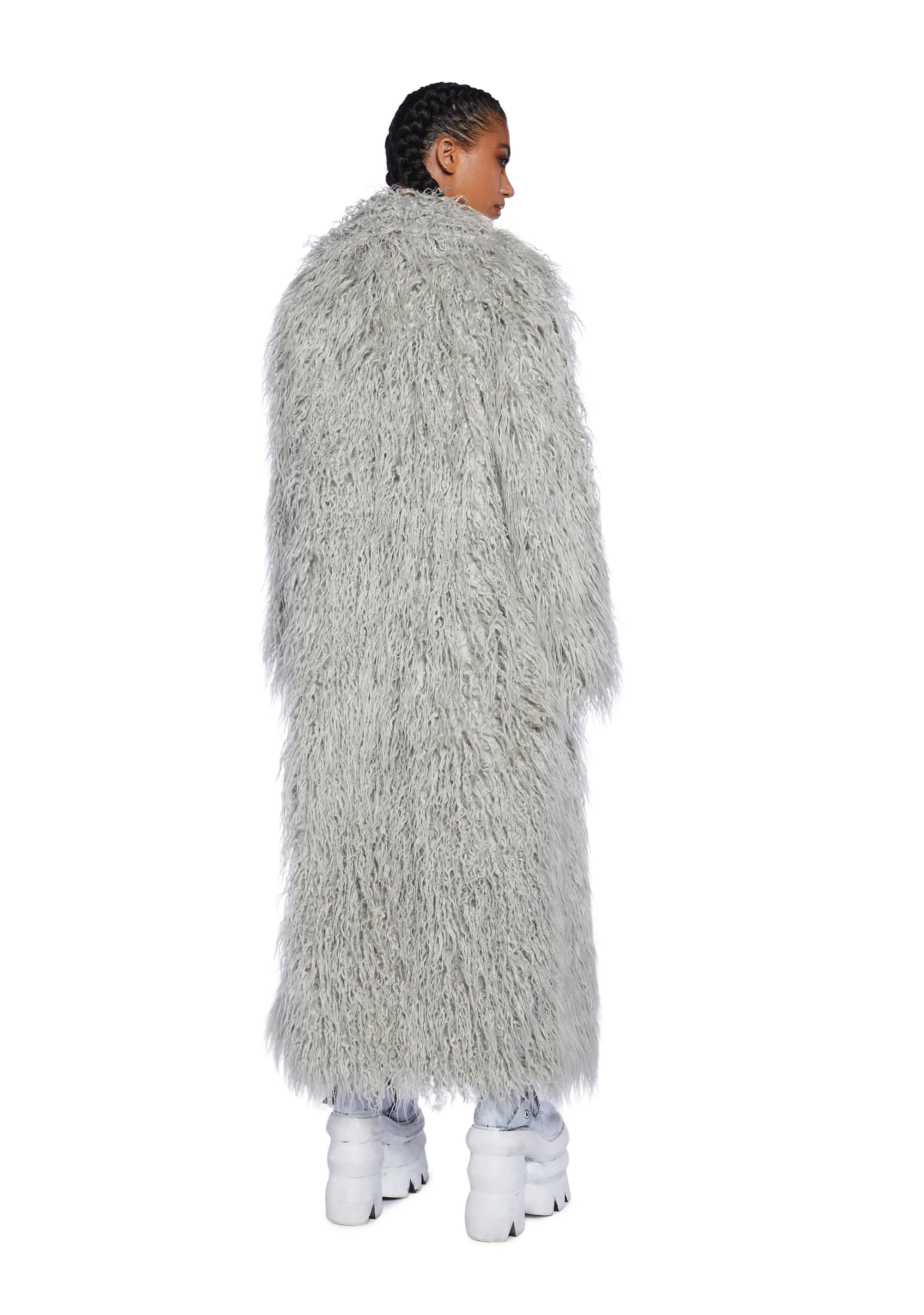 Gray Astro Arctic Faux Fur Coat