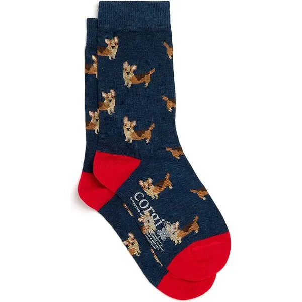 Great British Cotton Socks: Royal Navy Corgi Dogs