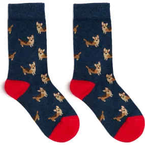 Great British Cotton Socks: Royal Navy Corgi Dogs