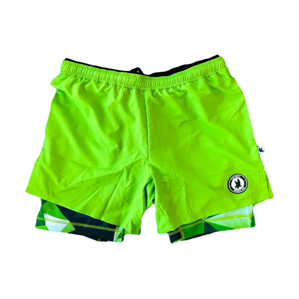 Green Diamond Geo Compression Shorts