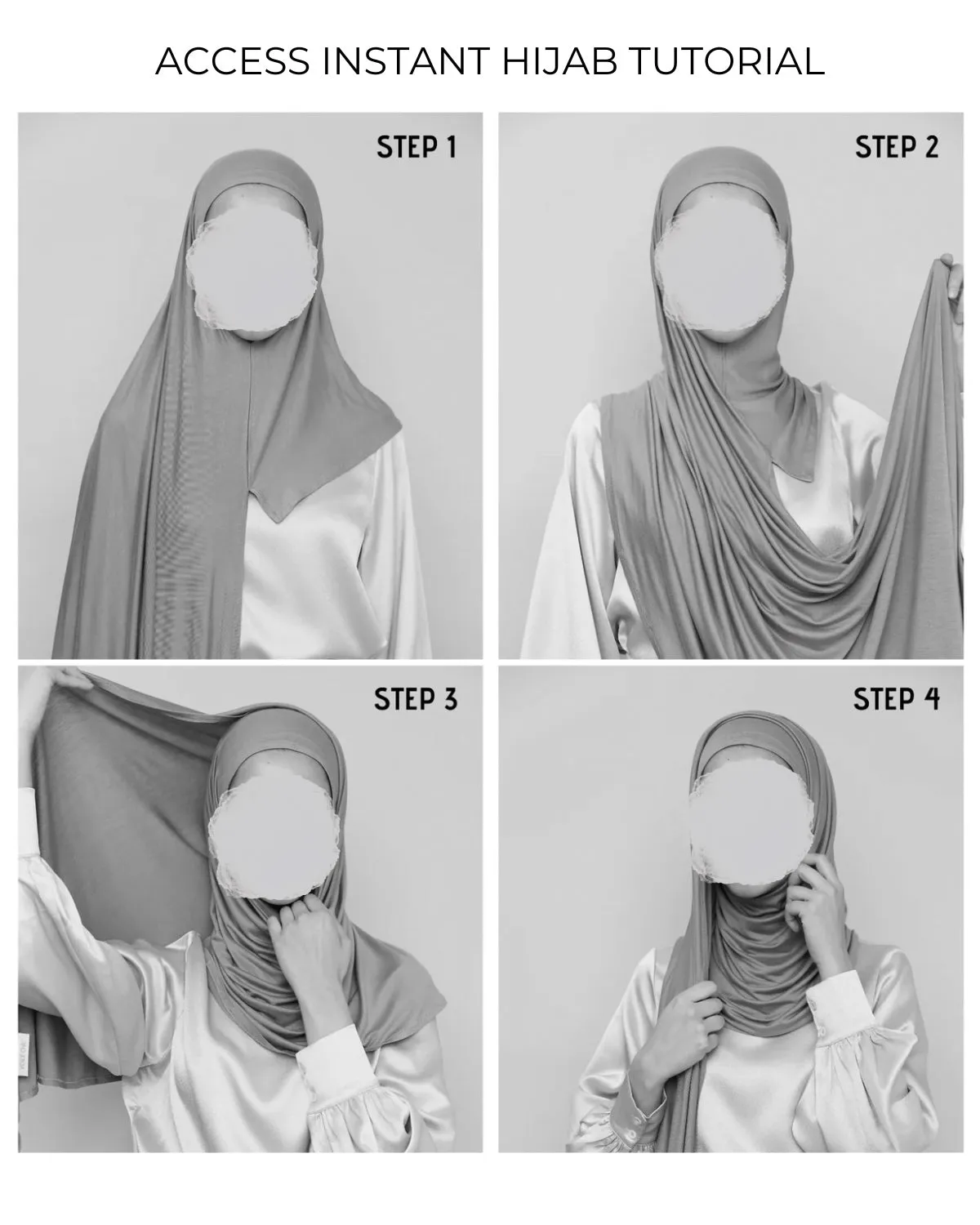 Grey Instant Jersey Hijab - Order Now