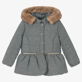 Grey Puffer Coat for Girls